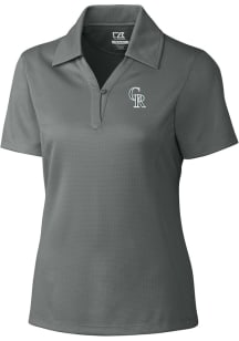 Cutter and Buck Colorado Rockies Womens Grey City Connect Drytec Genre Short Sleeve Polo Shirt