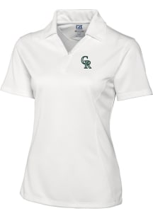 Cutter and Buck Colorado Rockies Womens White City Connect Drytec Genre Short Sleeve Polo Shirt