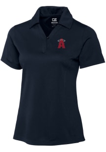 Cutter and Buck Los Angeles Angels Womens Navy Blue City Connect Drytec Genre Short Sleeve Polo ..