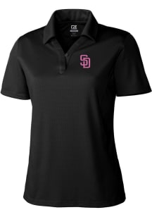 Cutter and Buck San Diego Padres Womens Black City Connect Drytec Genre Short Sleeve Polo Shirt