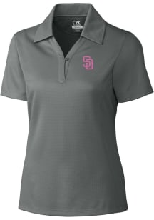 Cutter and Buck San Diego Padres Womens Grey City Connect Drytec Genre Short Sleeve Polo Shirt