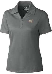 Cutter and Buck Washington Nationals Womens Grey City Connect Drytec Genre Short Sleeve Polo Shi..
