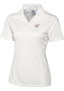 Cutter and Buck Washington Nationals Womens White City Connect Drytec Genre Short Sleeve Polo Sh..