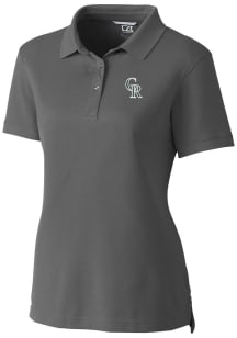 Cutter and Buck Colorado Rockies Womens Grey City Connect Advantage Short Sleeve Polo Shirt