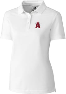 Cutter and Buck Los Angeles Angels Womens White City Connect Advantage Short Sleeve Polo Shirt