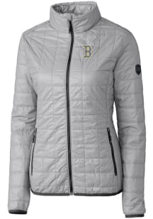 Cutter and Buck Boston Red Sox Womens Grey City Connect Rainier PrimaLoft Filled Jacket