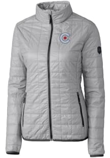 Cutter and Buck Chicago Cubs Womens Grey City Connect Rainier PrimaLoft Filled Jacket