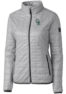 Cutter and Buck Colorado Rockies Womens Grey City Connect Rainier PrimaLoft Filled Jacket