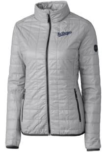 Cutter and Buck Los Angeles Dodgers Womens Grey City Connect Rainier PrimaLoft Filled Jacket