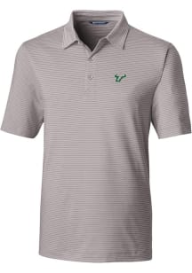 Cutter and Buck South Florida Bulls Mens Grey Forge Pencil Stripe Big and Tall Polos Shirt