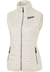 Cutter and Buck Los Angeles Dodgers Womens White City Connect Rainier PrimaLoft Vest