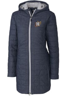 Cutter and Buck Houston Astros Womens Grey City Connect Rainier PrimaLoft Long Filled Jacket