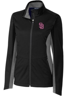 Cutter and Buck San Diego Padres Womens Black City Connect Navigate Light Weight Jacket