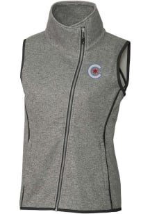 Cutter and Buck Chicago Cubs Womens Grey City Connect Mainsail Asymmetrical Vest