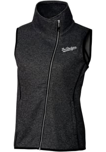 Cutter and Buck Los Angeles Dodgers Womens Charcoal City Connect Mainsail Asymmetrical Vest
