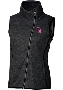 Cutter and Buck San Diego Padres Womens Charcoal City Connect Mainsail Vest