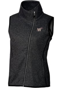 Cutter and Buck Washington Nationals Womens Charcoal City Connect Mainsail Asymmetrical Vest