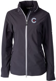 Cutter and Buck Chicago Cubs Womens Black City Connect Vapor Rain Light Weight Jacket