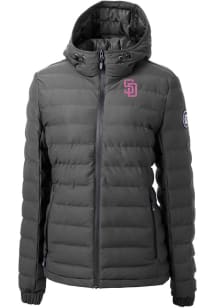 Cutter and Buck San Diego Padres Womens Grey City Connect Mission Ridge Repreve Filled Jacket