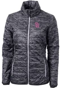 Cutter and Buck San Diego Padres Womens Black City Connect Rainier PrimaLoft Filled Jacket