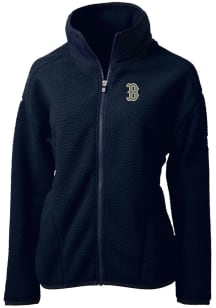 Cutter and Buck Boston Red Sox Womens Navy Blue City Connect Cascade Sherpa Long Sleeve Full Zip..