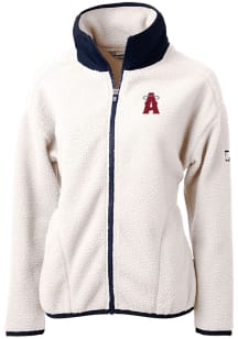 Cutter and Buck Los Angeles Angels Womens White City Connect Cascade Sherpa Long Sleeve Full Zip..