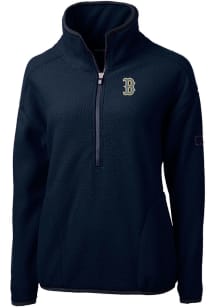 Cutter and Buck Boston Red Sox Womens Navy Blue City Connect Cascade Sherpa 1/4 Zip Pullover