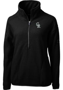 Cutter and Buck Colorado Rockies Womens Black City Connect Cascade Sherpa 1/4 Zip Pullover