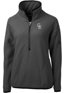 Cutter and Buck Colorado Rockies Womens Grey City Connect Cascade Sherpa 1/4 Zip Pullover