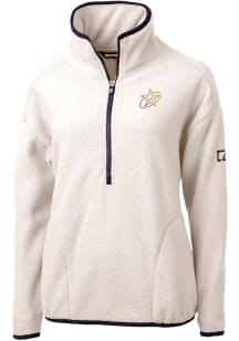 Cutter and Buck Houston Astros Womens White City Connect Cascade Sherpa 1/4 Zip Pullover