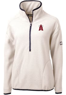 Cutter and Buck Los Angeles Angels Womens White City Connect Cascade Sherpa 1/4 Zip Pullover