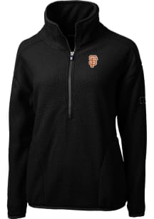 Cutter and Buck San Francisco Giants Womens Black City Connect Cascade Sherpa 1/4 Zip Pullover