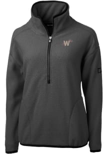 Cutter and Buck Washington Nationals Womens Grey City Connect Cascade Sherpa 1/4 Zip Pullover