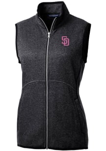 Cutter and Buck San Diego Padres Womens Charcoal City Connect Mainsail Vest