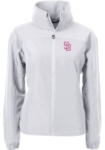 Cutter and Buck San Diego Padres Womens Grey Charter Eco Light Weight Jacket