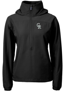 Cutter and Buck Colorado Rockies Womens Black City Connect Charter Eco Long Sleeve Pullover