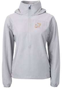 Cutter and Buck Houston Astros Womens Grey Charter Eco Long Sleeve Pullover