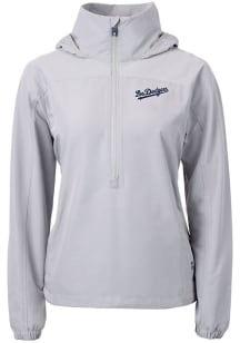 Cutter and Buck Los Angeles Dodgers Womens Grey Charter Eco Long Sleeve Pullover
