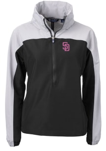 Cutter and Buck San Diego Padres Womens Black Charter Eco Long Sleeve Pullover