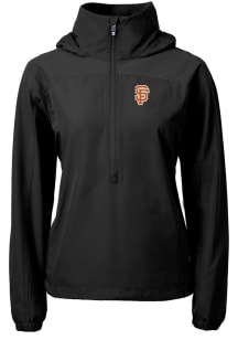 Cutter and Buck San Francisco Giants Womens Black Charter Eco Long Sleeve Pullover