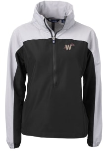 Cutter and Buck Washington Nationals Womens Black Charter Eco Long Sleeve Pullover