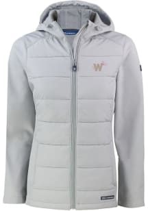 Cutter and Buck Washington Nationals Womens Grey Evoke Hood Heavy Weight Jacket