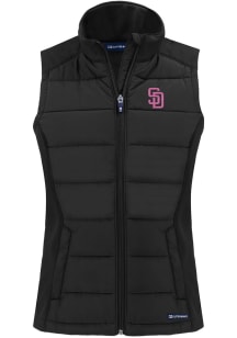 Cutter and Buck San Diego Padres Womens Black Evoke Vest