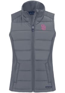 Cutter and Buck San Diego Padres Womens Grey Evoke Vest