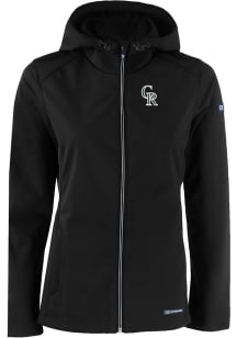 Cutter and Buck Colorado Rockies Womens Black City Connect Evoke Light Weight Jacket