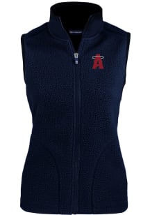 Cutter and Buck Los Angeles Angels Womens Navy Blue Cascade Sherpa Vest