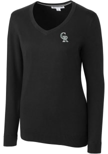 Cutter and Buck Colorado Rockies Womens Black Lakemont Long Sleeve Sweater
