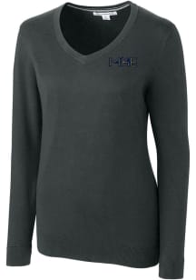Cutter and Buck Milwaukee Brewers Womens Charcoal Lakemont Long Sleeve Sweater
