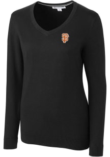 Cutter and Buck San Francisco Giants Womens Black Lakemont Long Sleeve Sweater