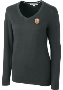 Cutter and Buck San Francisco Giants Womens Charcoal Lakemont Long Sleeve Sweater
